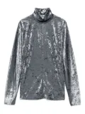 Forte Forte crushed-velvet turtleneck top - Blue