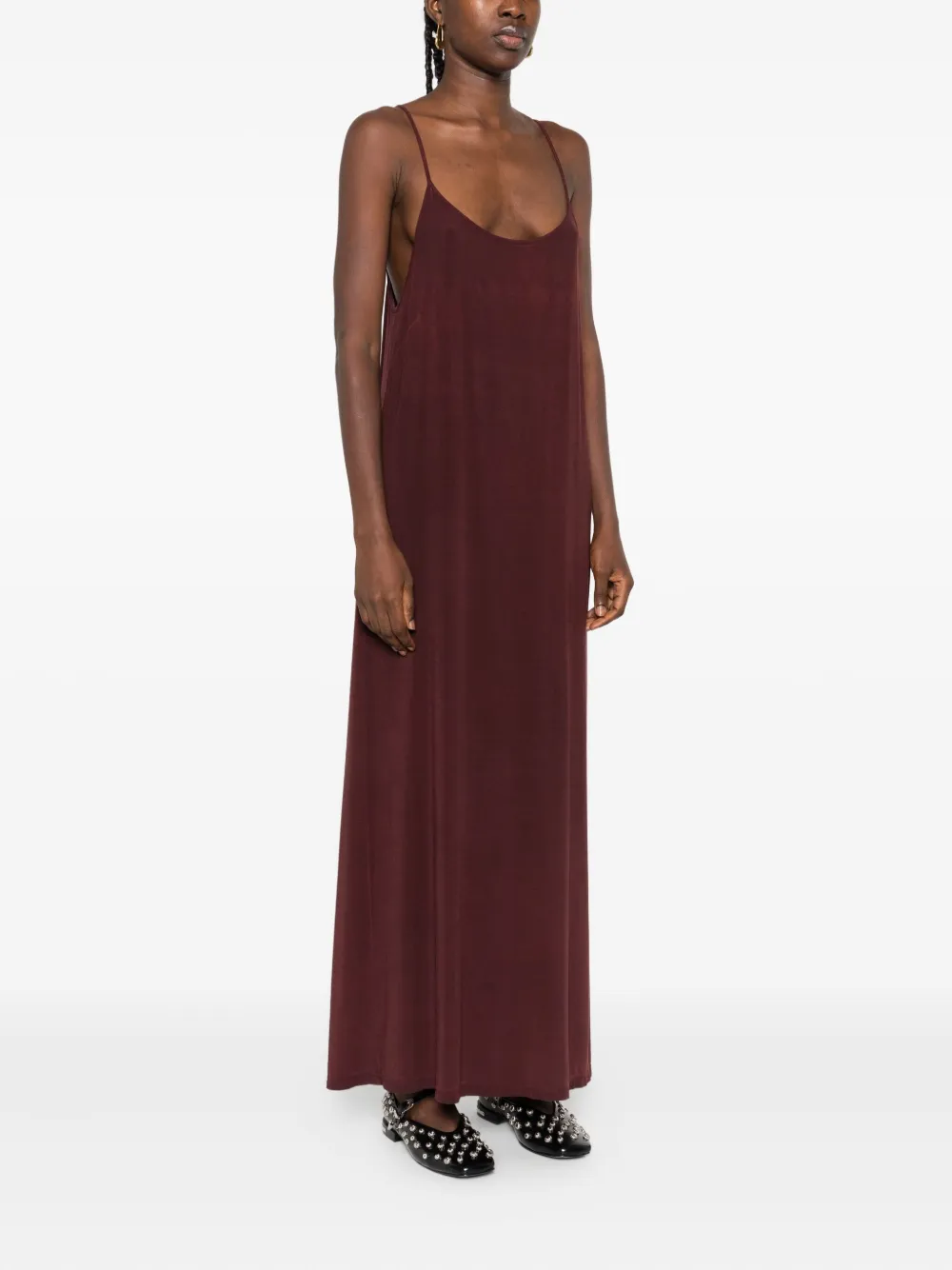 Uma Wang spaghetti-strap slip maxi dress Rood