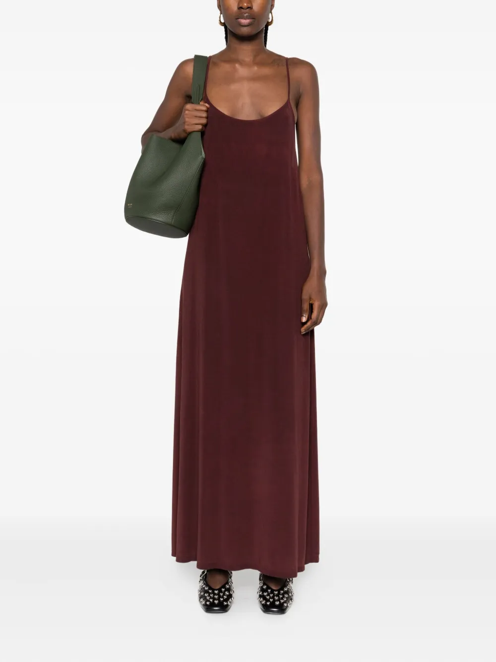 Uma Wang spaghetti-strap slip maxi dress Rood