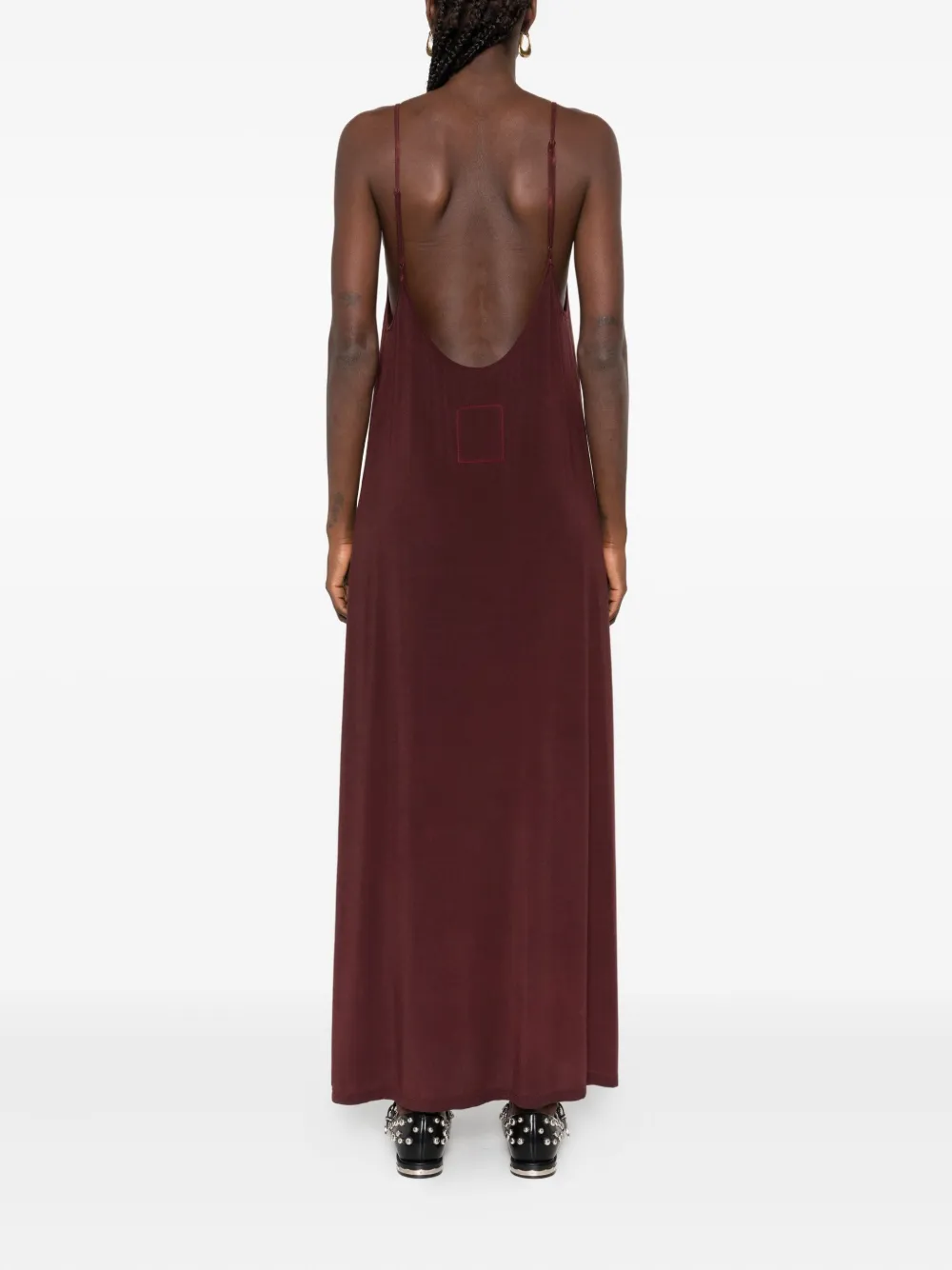 Uma Wang spaghetti-strap slip maxi dress Rood