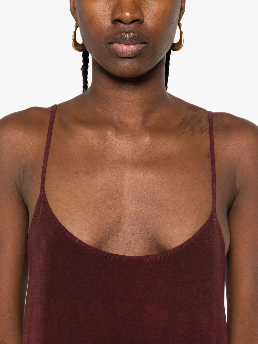 Uma Wang spaghetti-strap slip maxi dress Rood