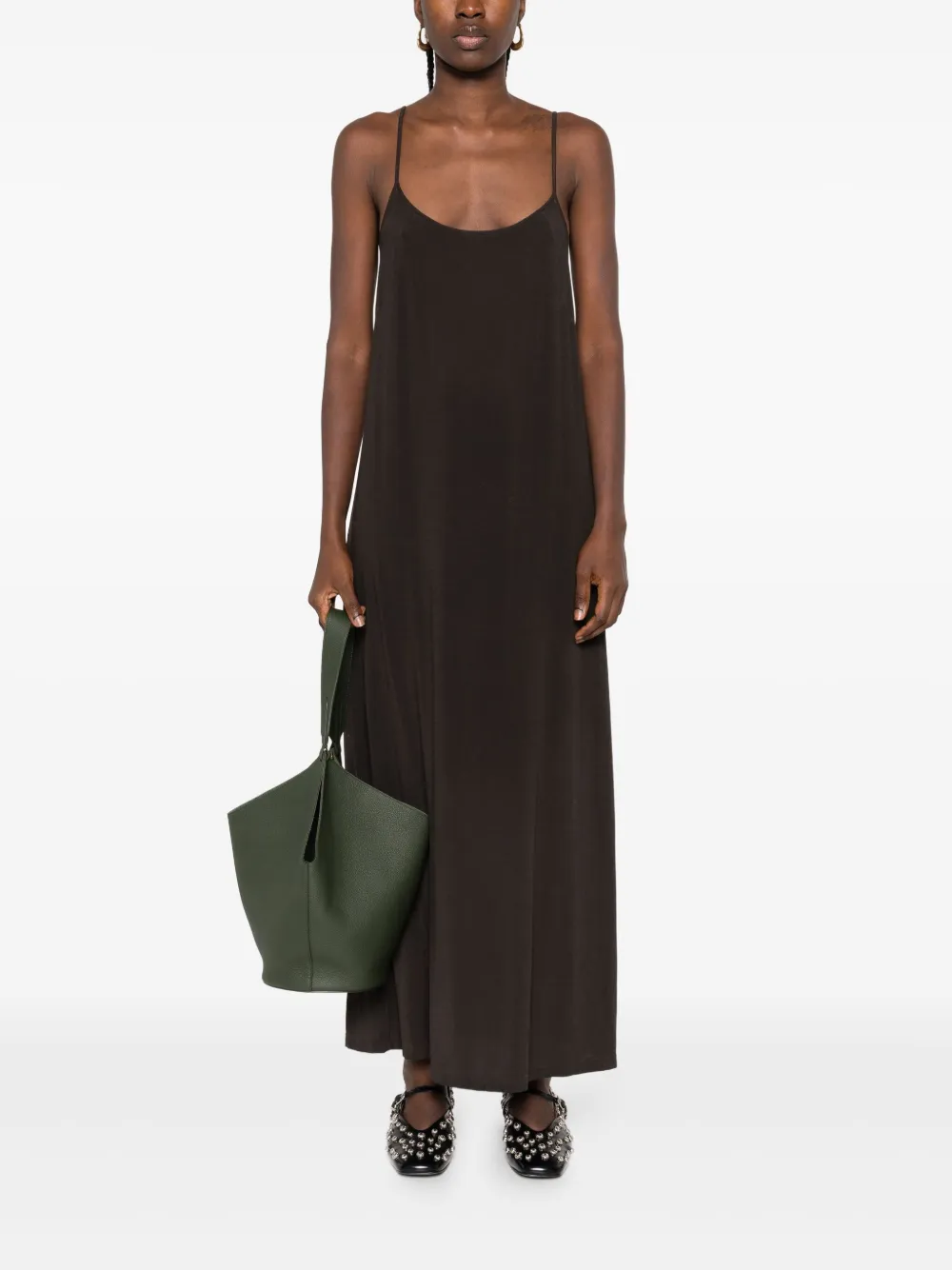 Uma Wang spaghetti-strap maxi dress Bruin