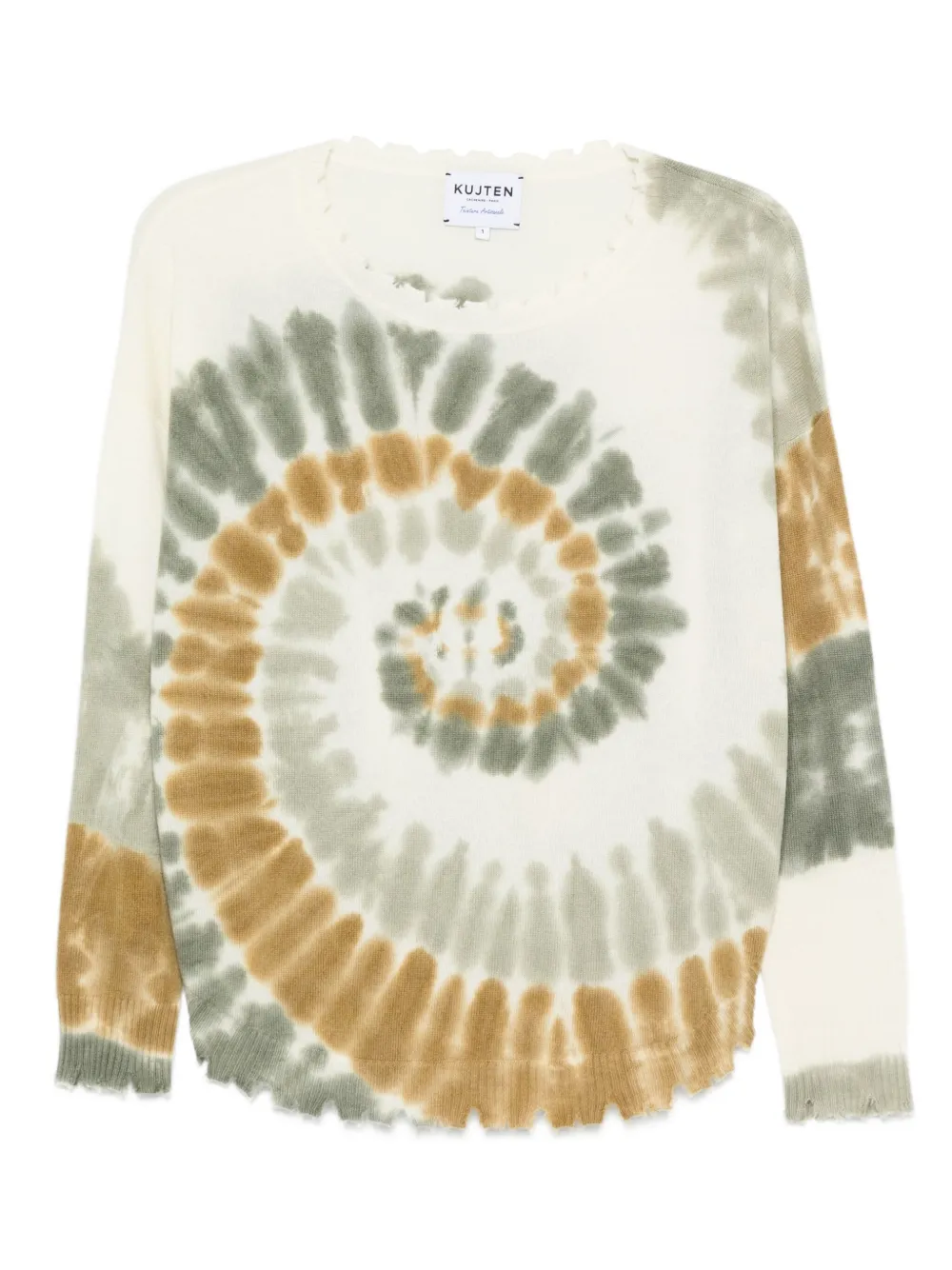 tie-dye frayed sweater