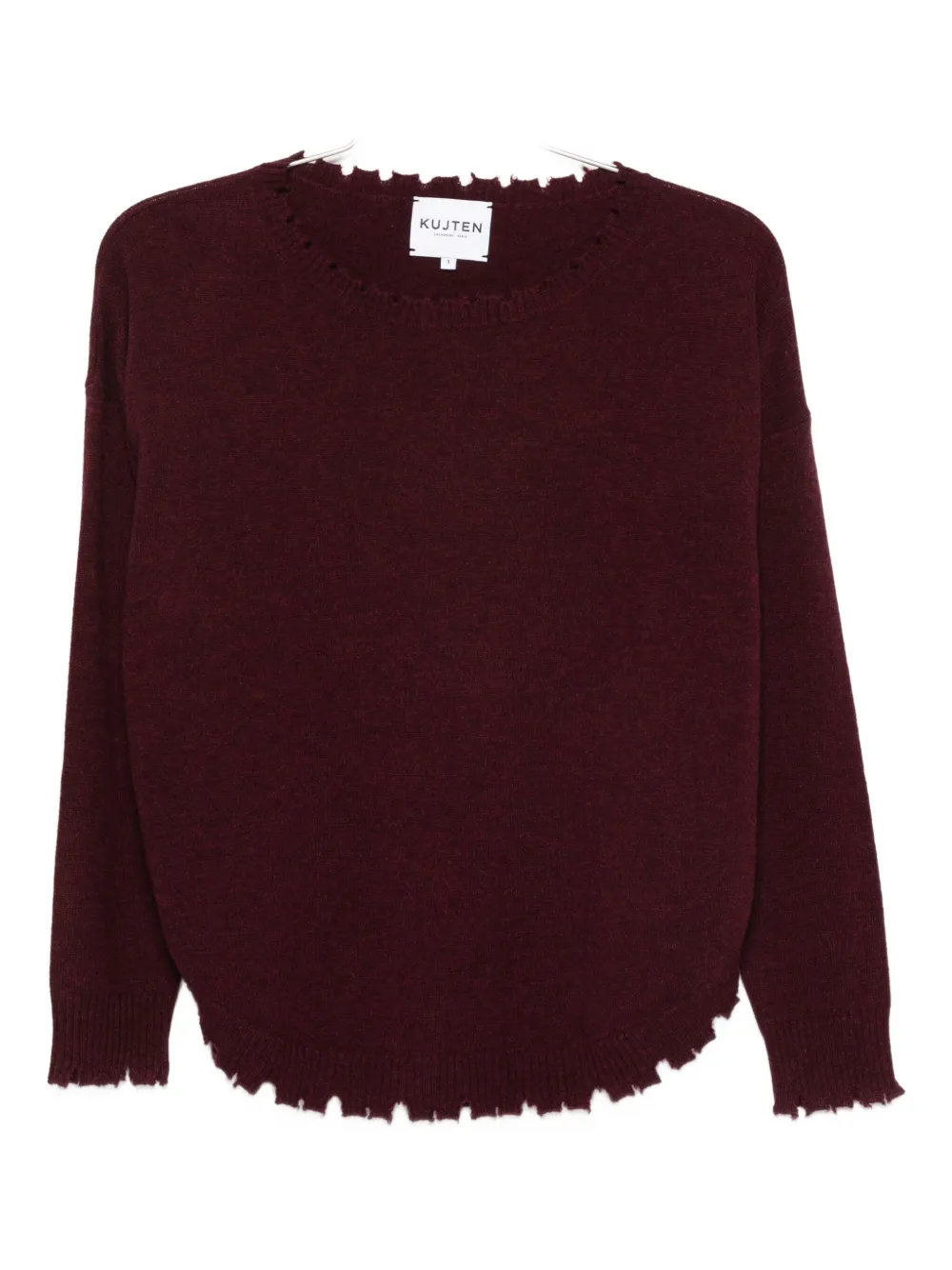 frayed-hem cashmere sweater