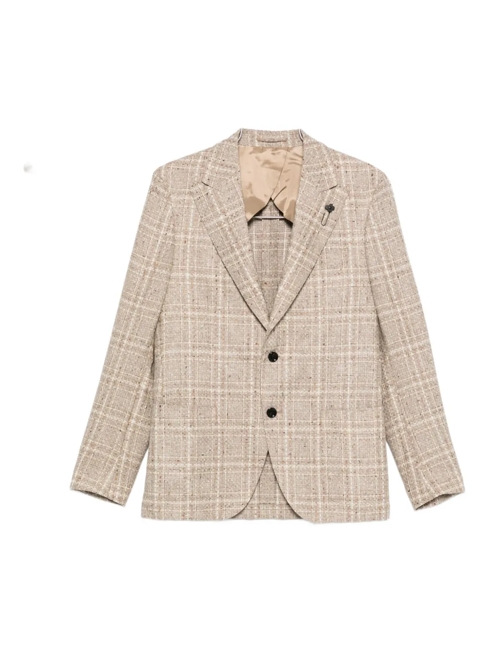 Lardini Checked Two-button Jacket In Neutral