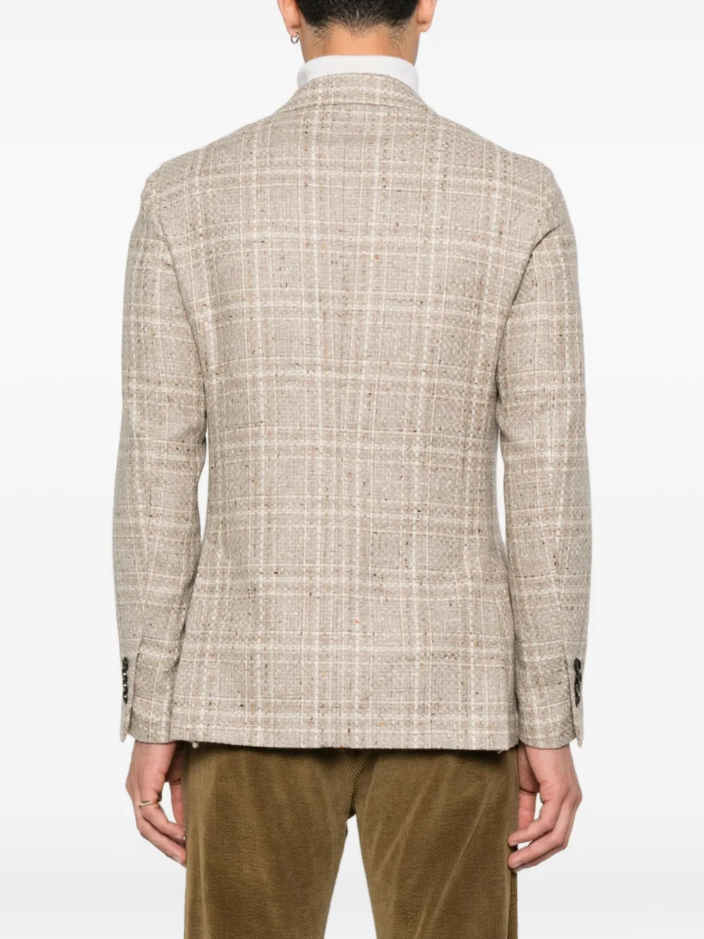 Lardini checked two-button jacket Beige