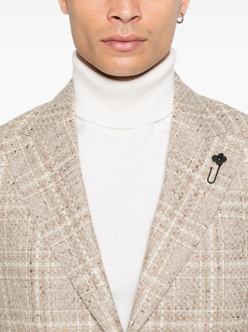 Lardini checked two-button jacket Beige