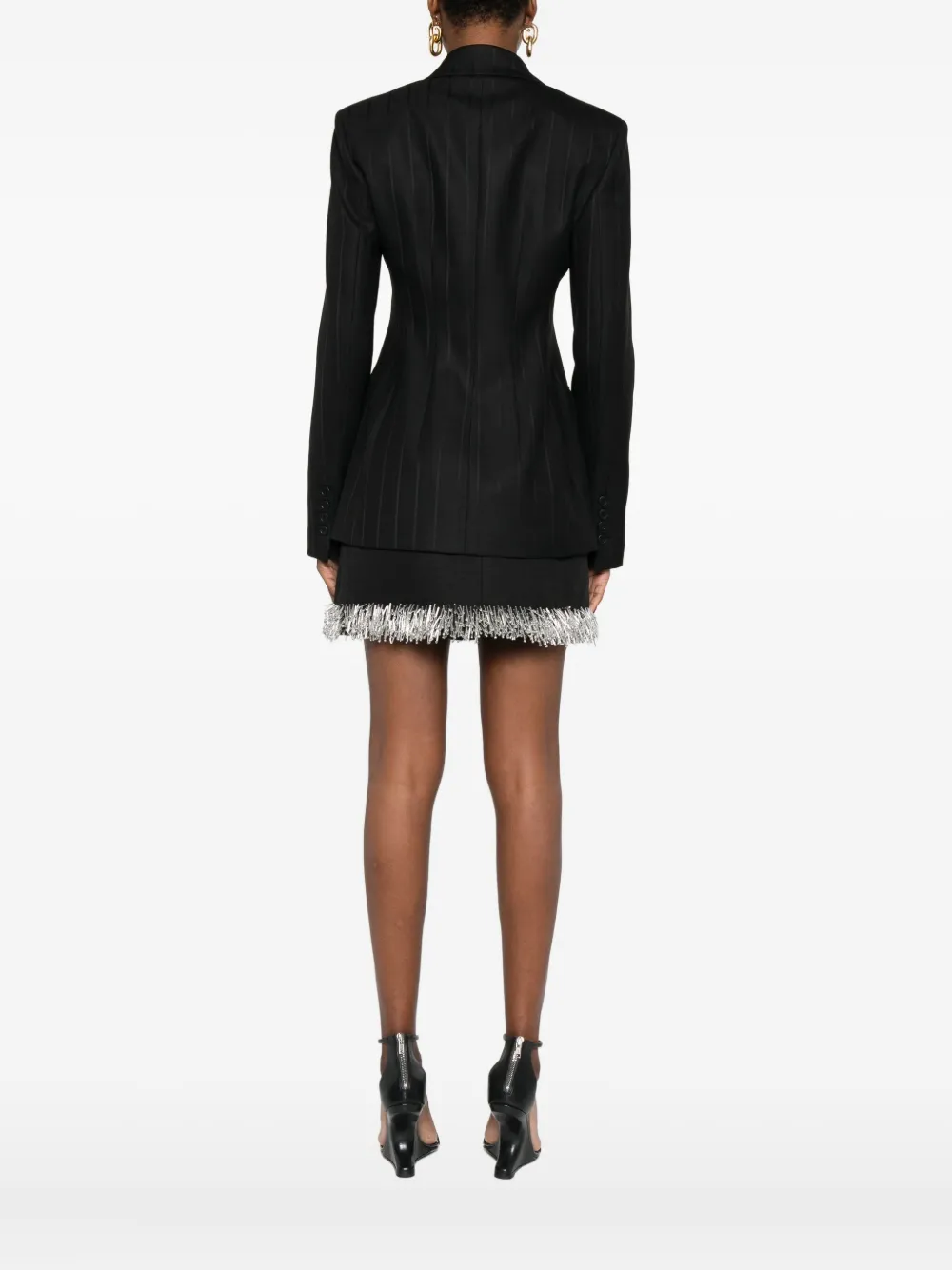 The Andamane Pinstriped Double-breasted Jacket In Black