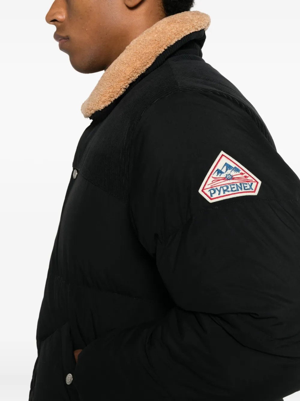 Pyrenex Fiery jack met ribfluwelen kraag Zwart