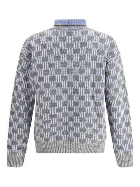 Giorgio Armani geometric-pattern turtleneck sweater