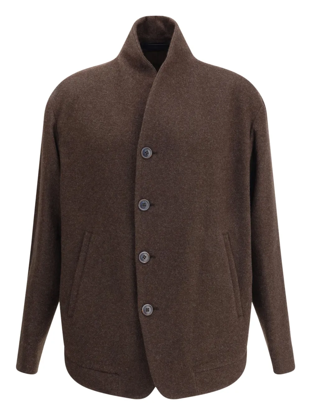 Giorgio Armani button-fastening peacoat Bruin