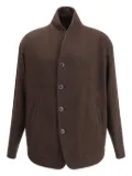 Giorgio Armani button-fastening peacoat - Brown
