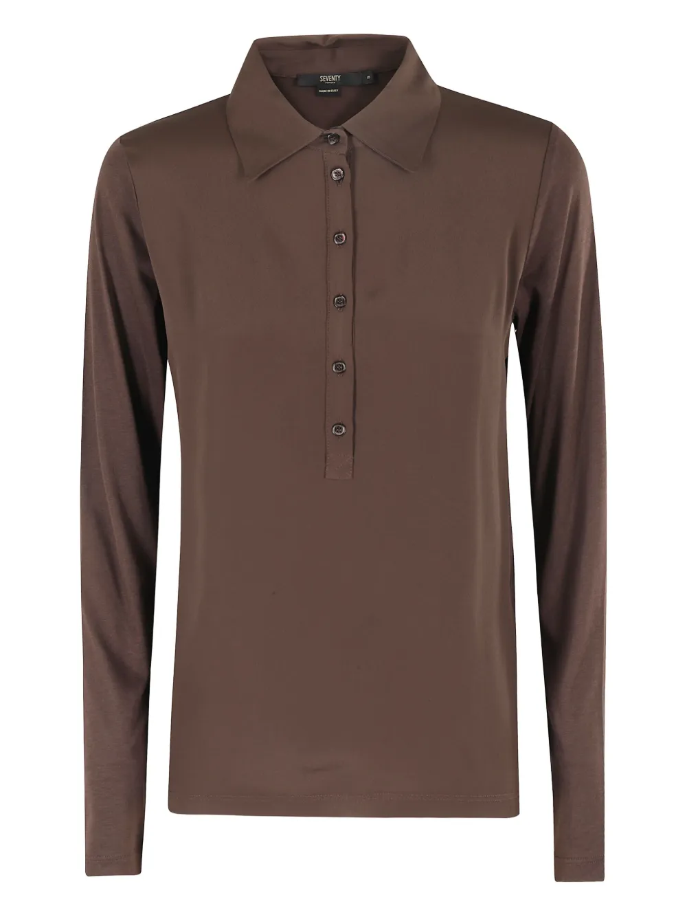 Seventy Polotop met lange mouwen Bruin