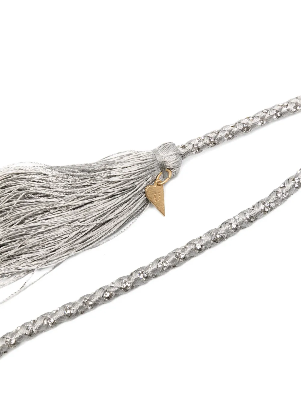 Forte Forte crystal-embellished tassel belt - Grijs