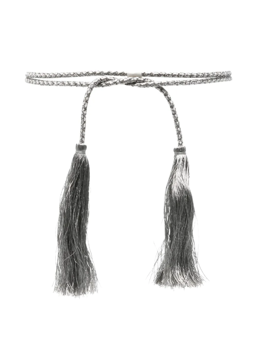 crystal-embellished tassel belt