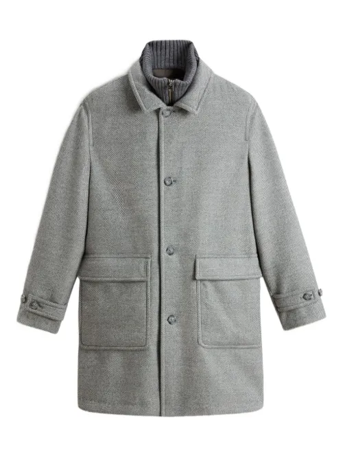Manteau boutonné à motif chevrons - Woolrich - Modalova