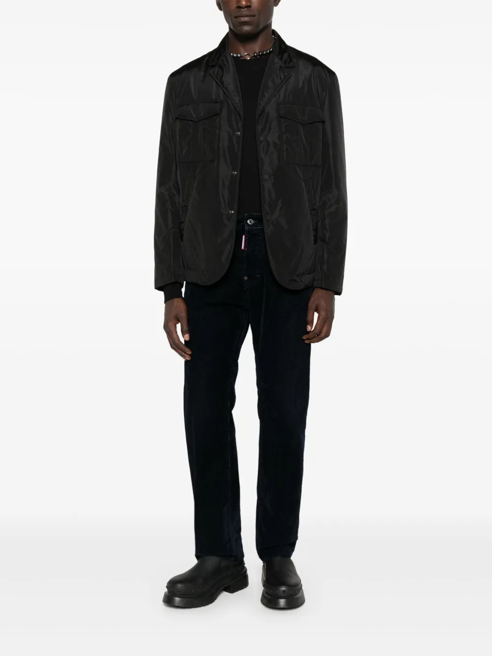 DSQUARED2 Jack met klepzak en knopen Zwart
