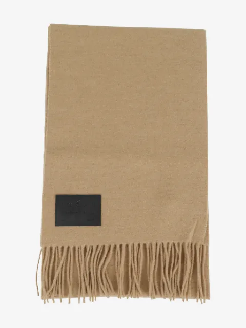 Hogan logo-patch fringed-edges scarf