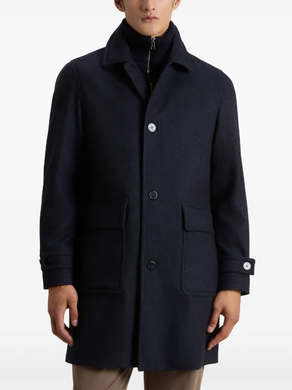 Woolrich ヘリンボーン コート | ブルー | FARFETCH JP