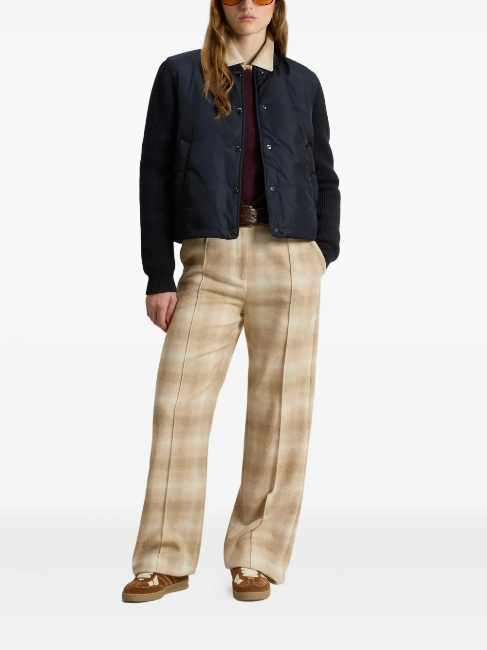 Woolrich Gewatteerd bomberjack met gebreide mouwen Blauw