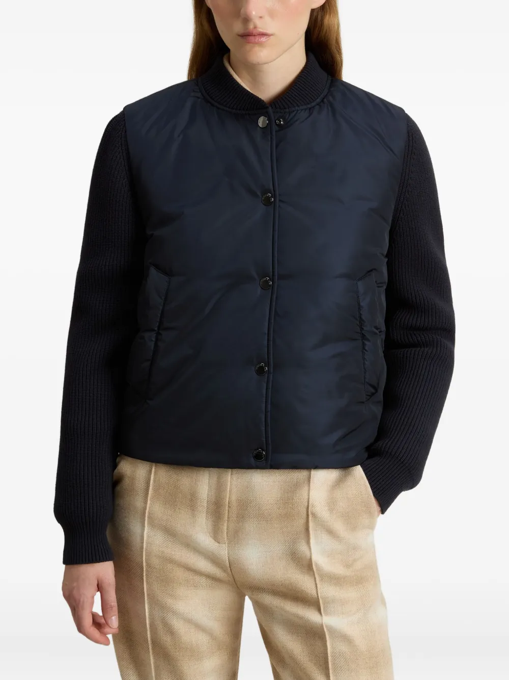 Woolrich Gewatteerd bomberjack met gebreide mouwen Blauw