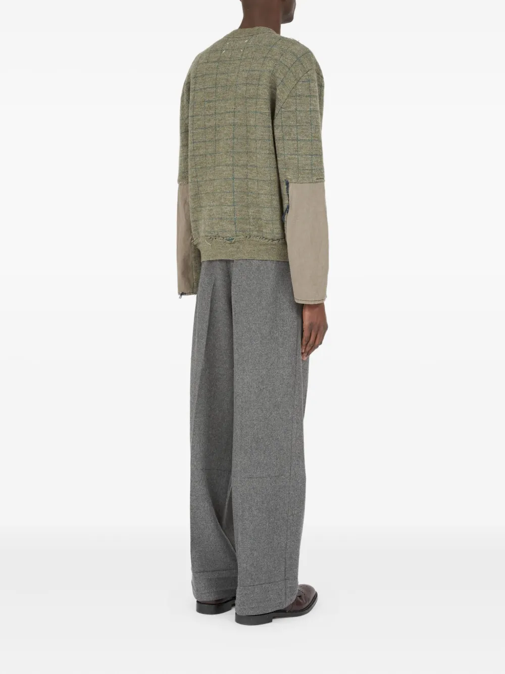 Maison Margiela Wollen trui met patroon en V-hals Groen