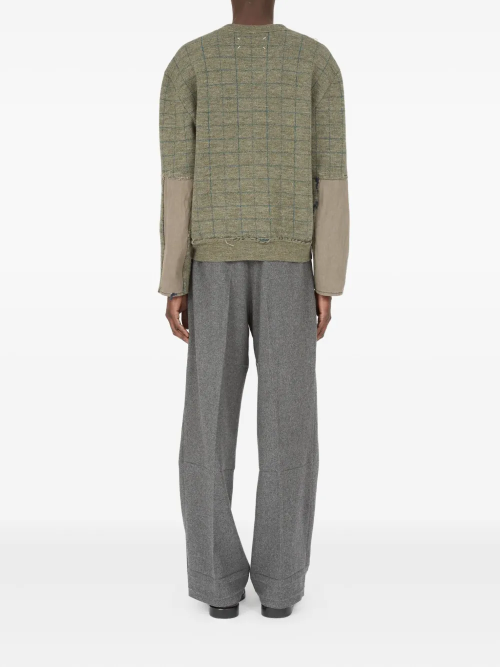 Maison Margiela Wollen trui met patroon en V-hals Groen