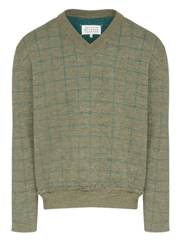 Maison Margiela Vネック セーター Maison Margiela Vネック セーター | グリーン | FARFETCH JP