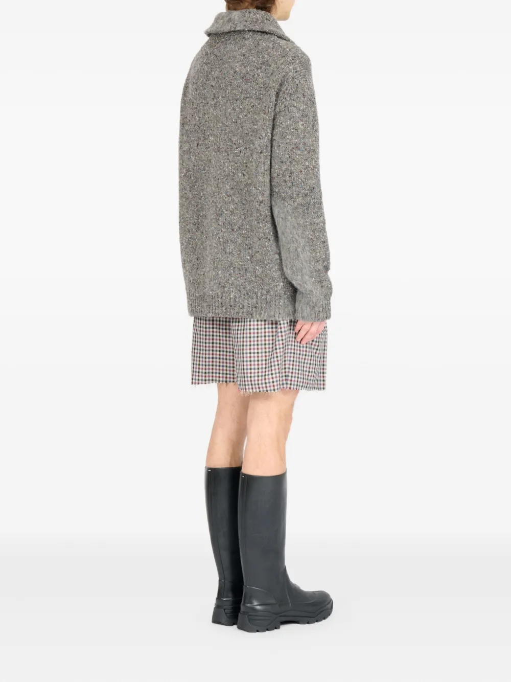 Maison Margiela Gespikkelde trui met halve rits Grijs