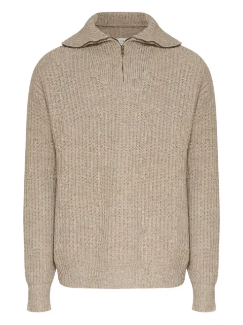 Maison Margiela Gerippter Pullover mit kurzem Reißverschluss