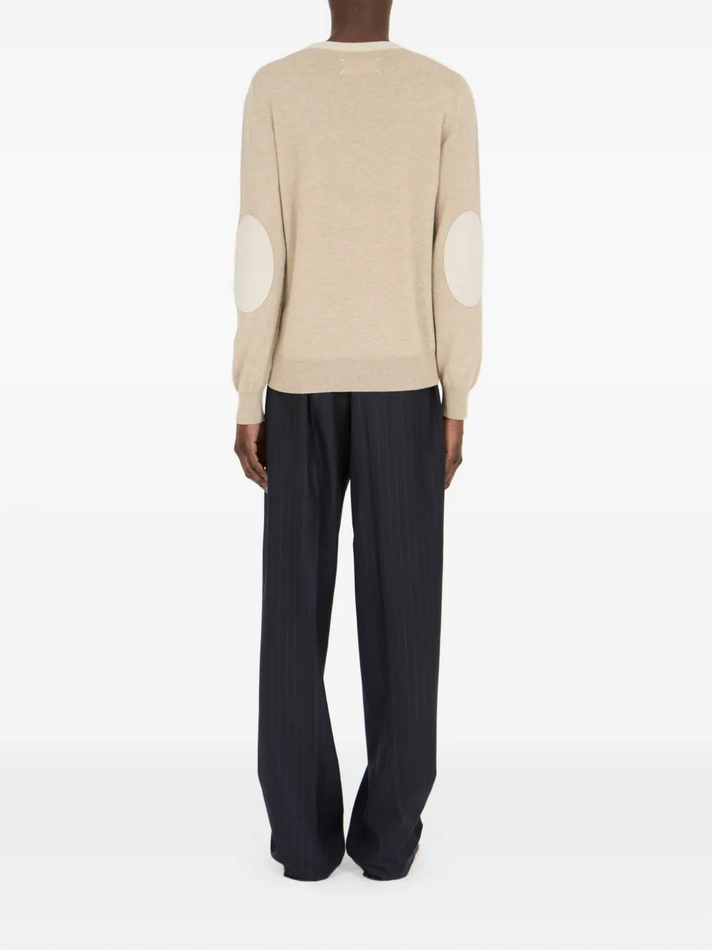 Maison Margiela Trui met ronde hals en vlakken Beige