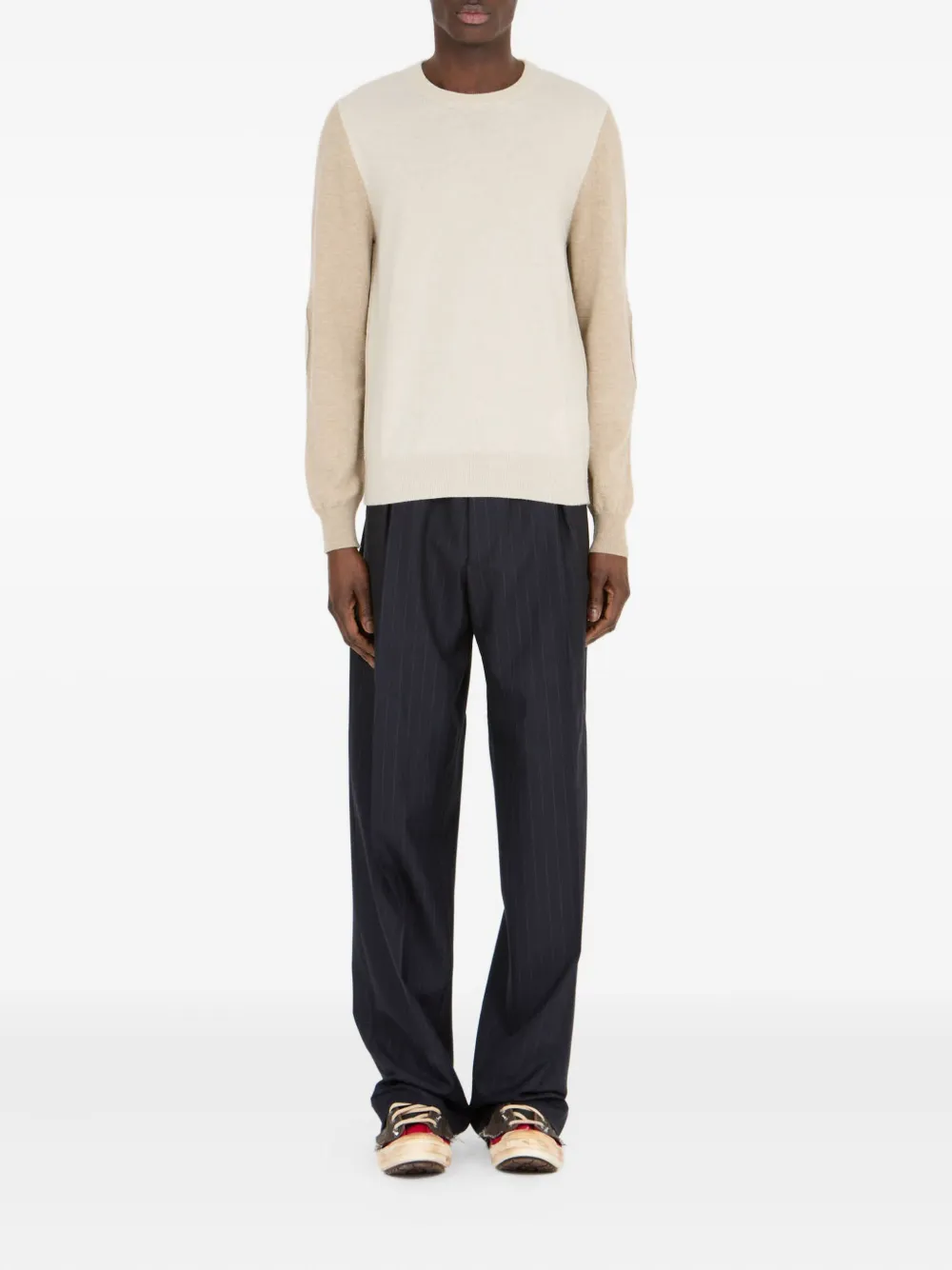 Maison Margiela Trui met ronde hals en vlakken - Beige