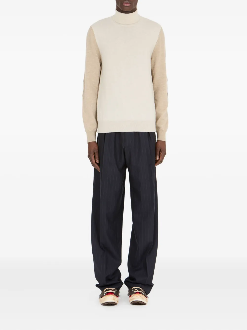 Maison Margiela Tweekleurige coltrui - Beige