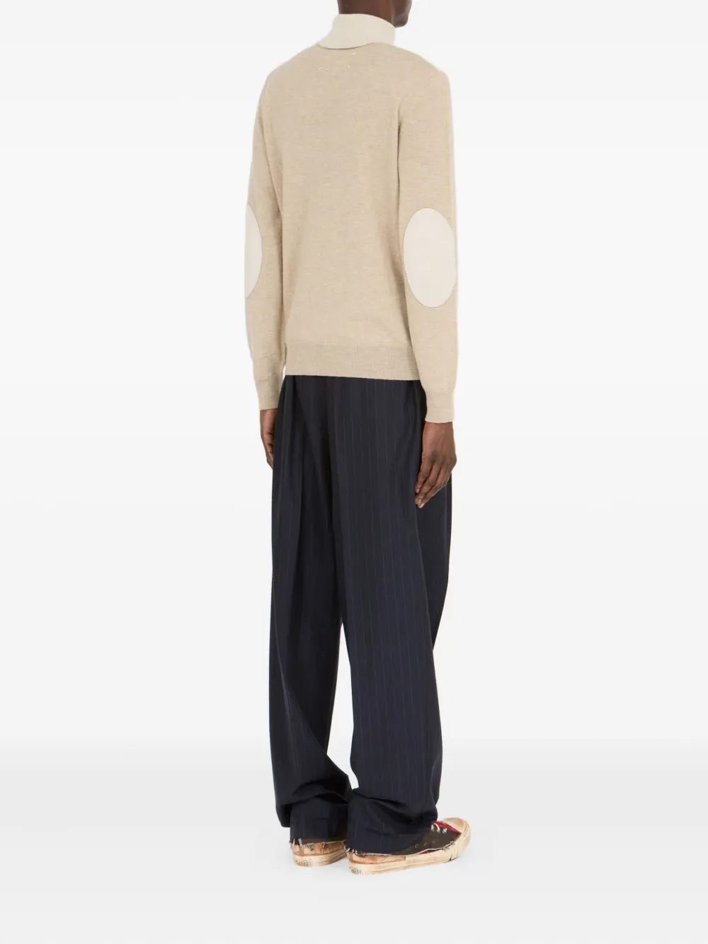 Maison Margiela Tweekleurige coltrui Beige