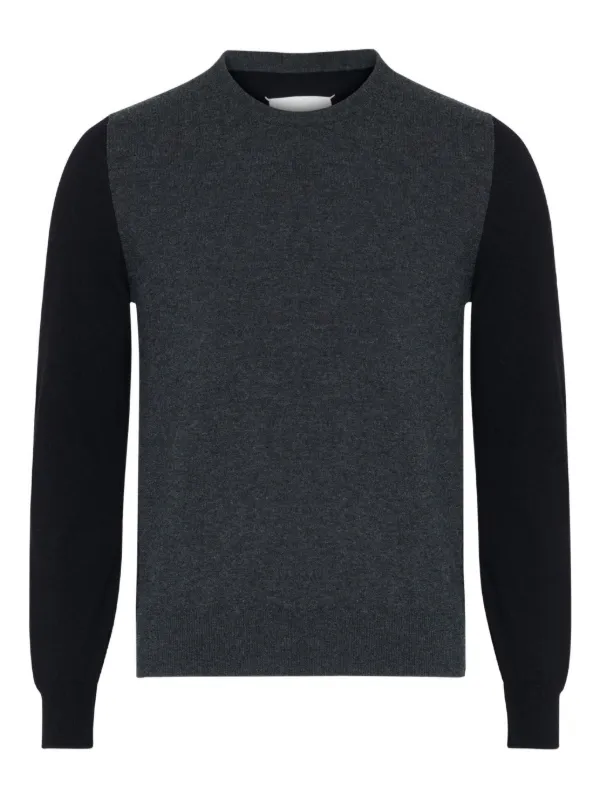 Maison Margiela Two-tone Wool Crewneck T-shirt in Black
