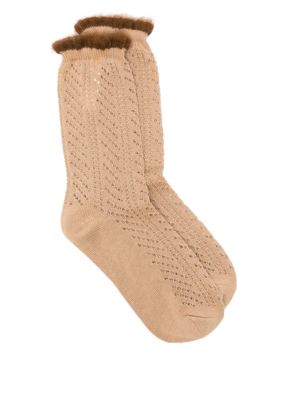Forte Forte Fur-trimmed Socks In Brown