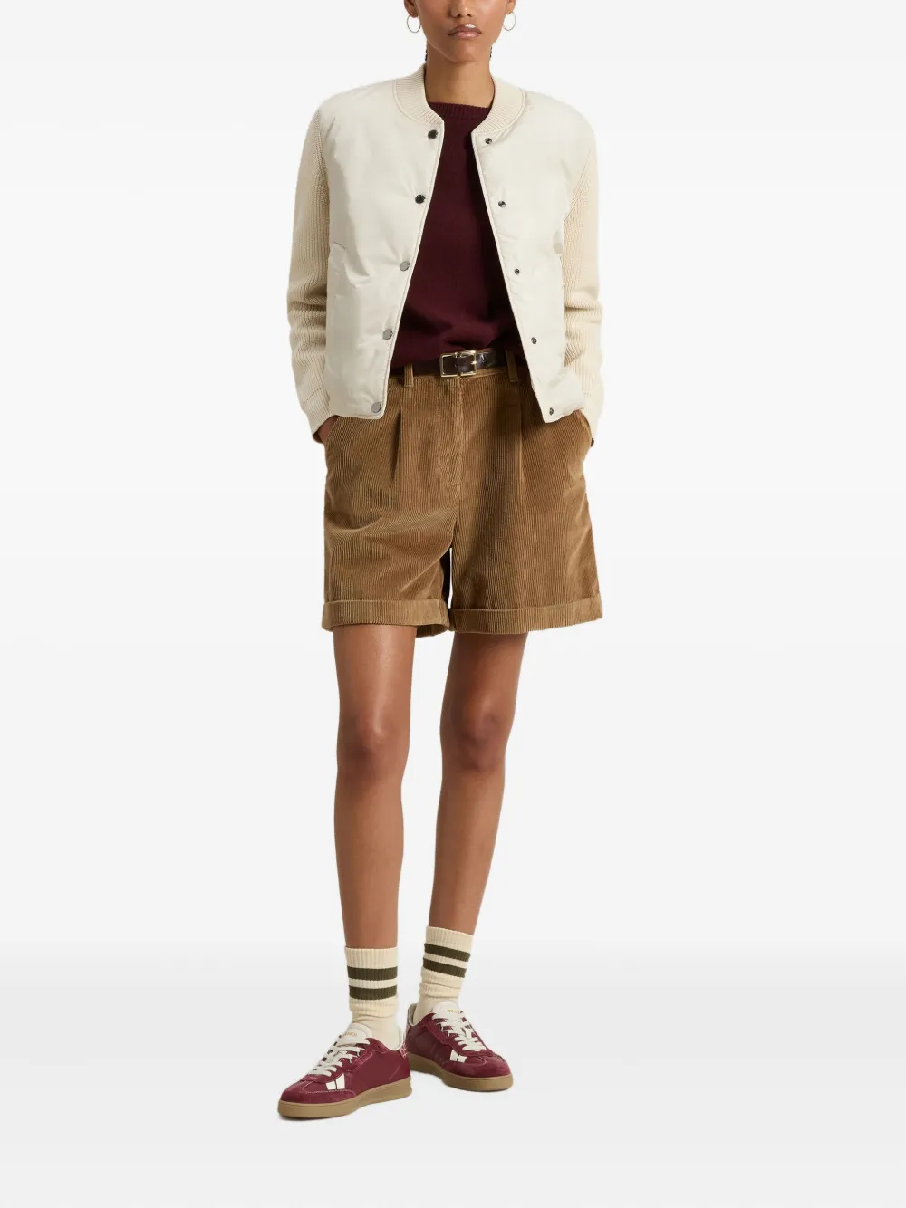 Woolrich Gewatteerd bomberjack met geribbelde mouwen Beige