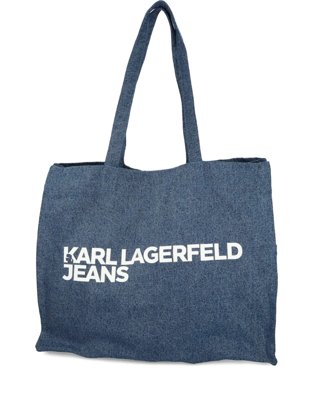 large logo-print denim tote bag