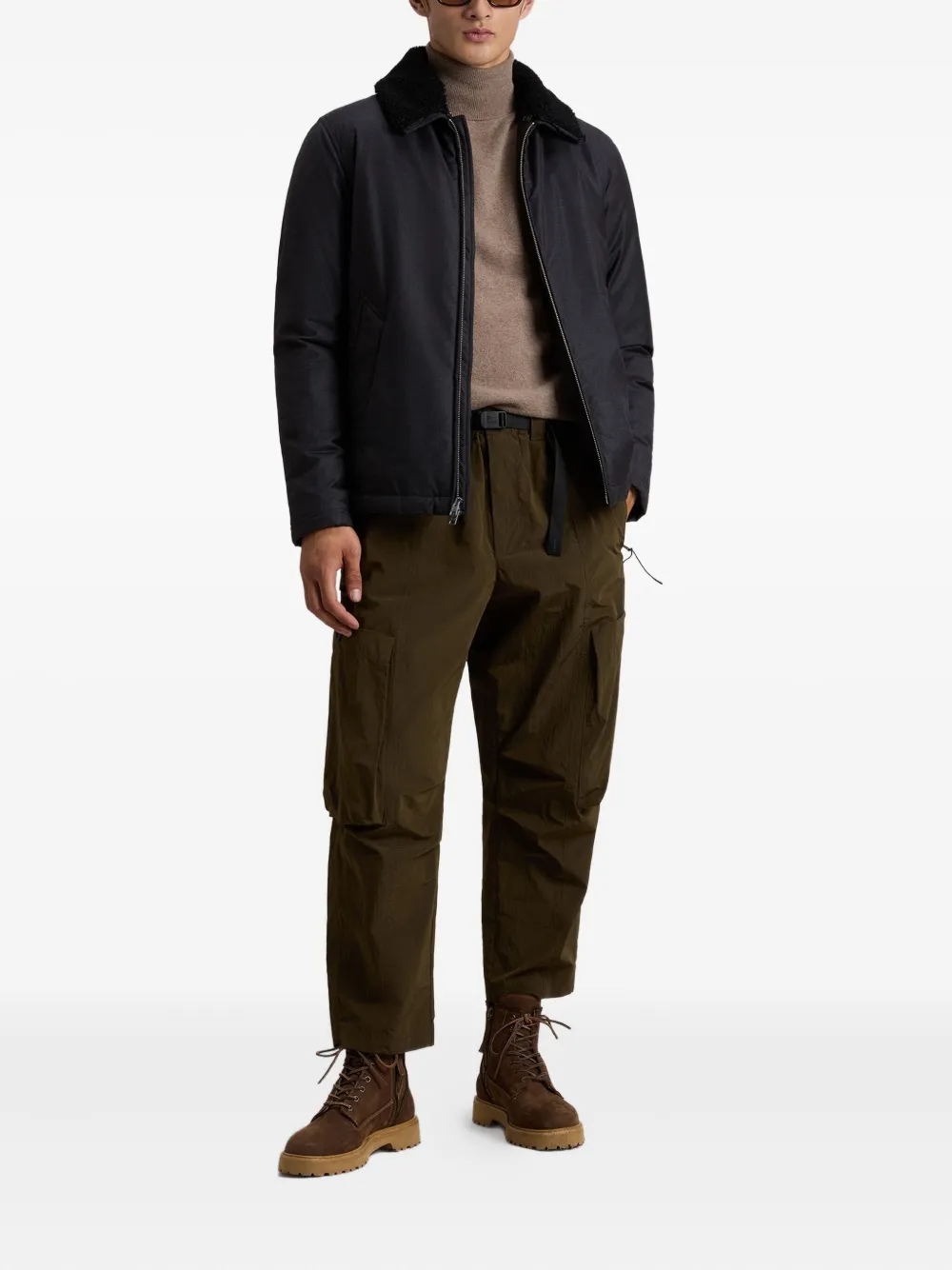 Woolrich Gewatteerd jack met sherpa kraag Grijs