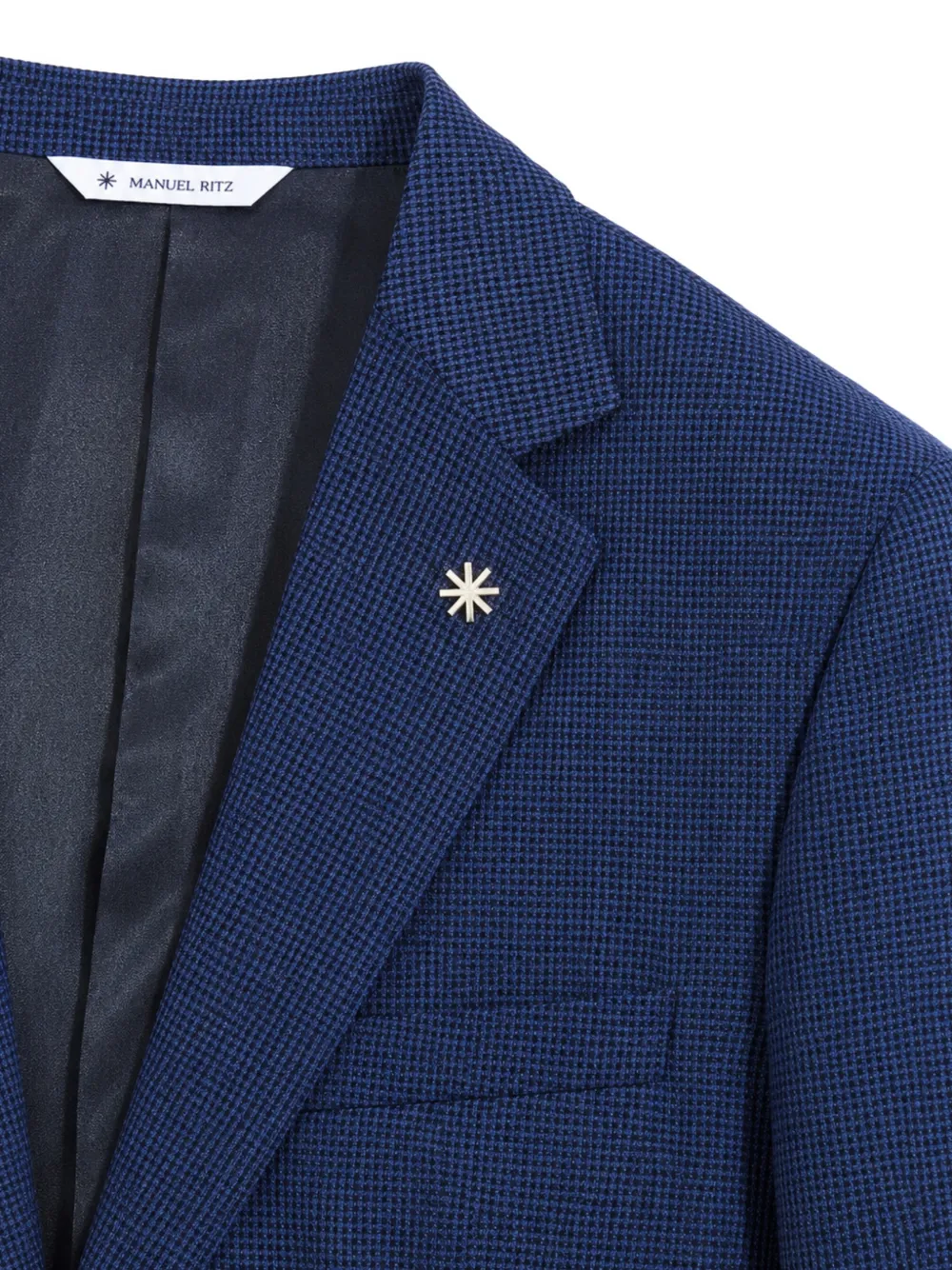 Manuel Ritz Micro-check Tailored Suit In Blue