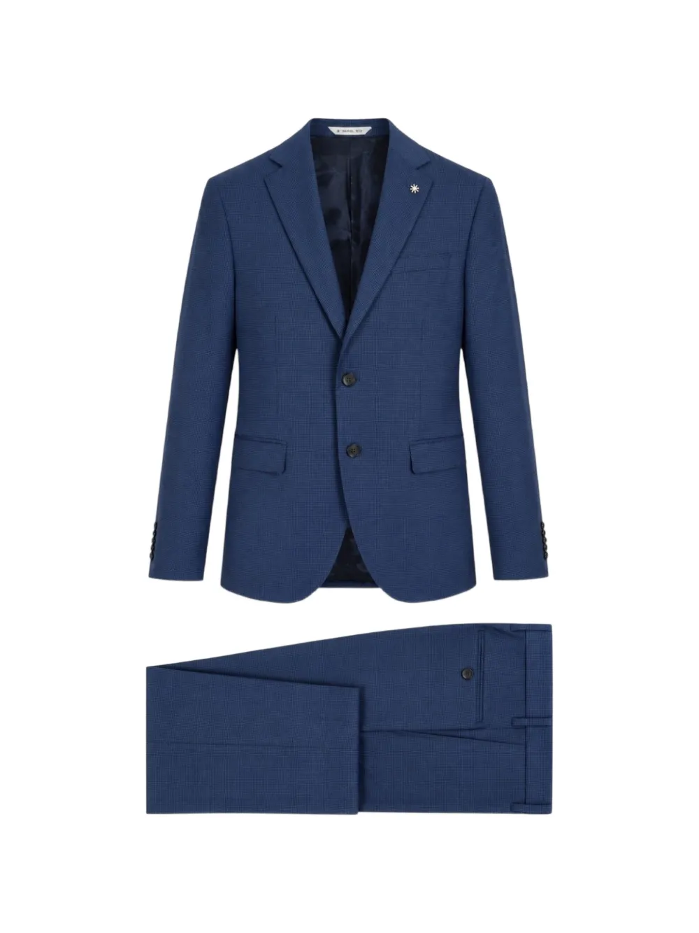 Manuel Ritz micro-check tailored suit - Blu