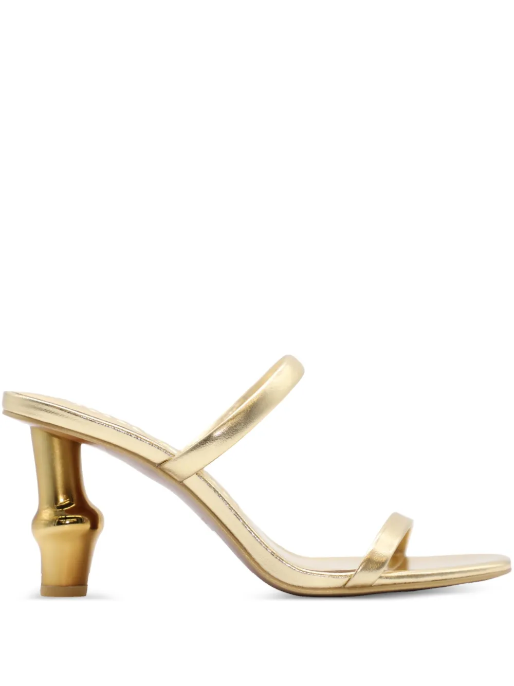 Cult Gaia 80mm double-strap sculpted-heel sandals Gold