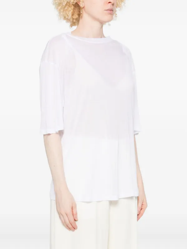 Victoria Beckham Drape Sleeve T-shirt | White | FARFETCH