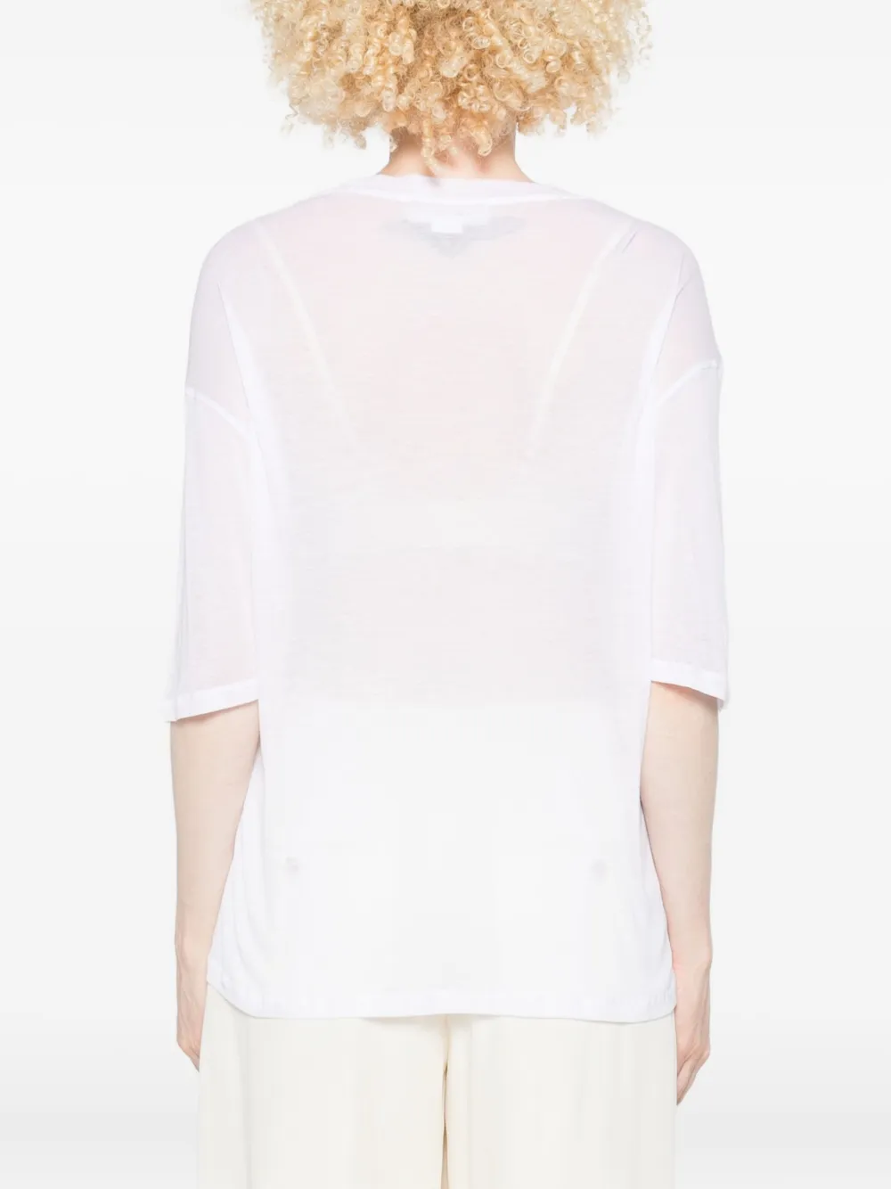 Victoria Beckham T-shirt met gedrapeerde mouwen Wit