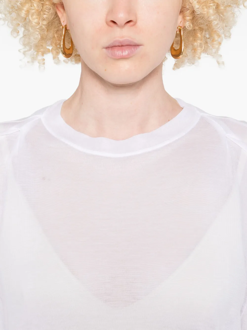 Victoria Beckham T-shirt met gedrapeerde mouwen Wit