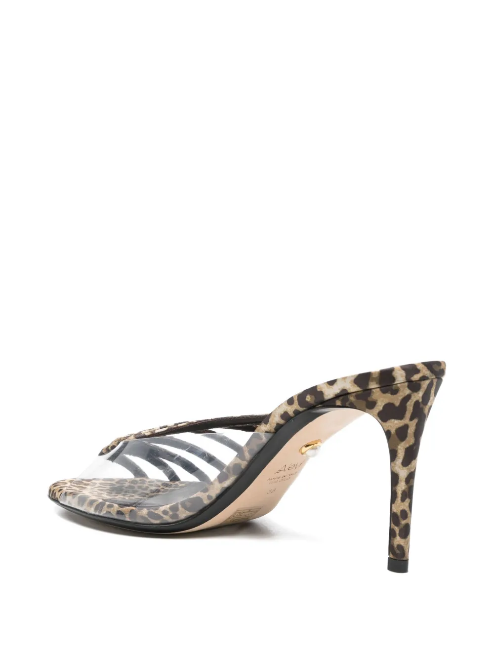Alevì Leopard-print Heeled Sandals In Black