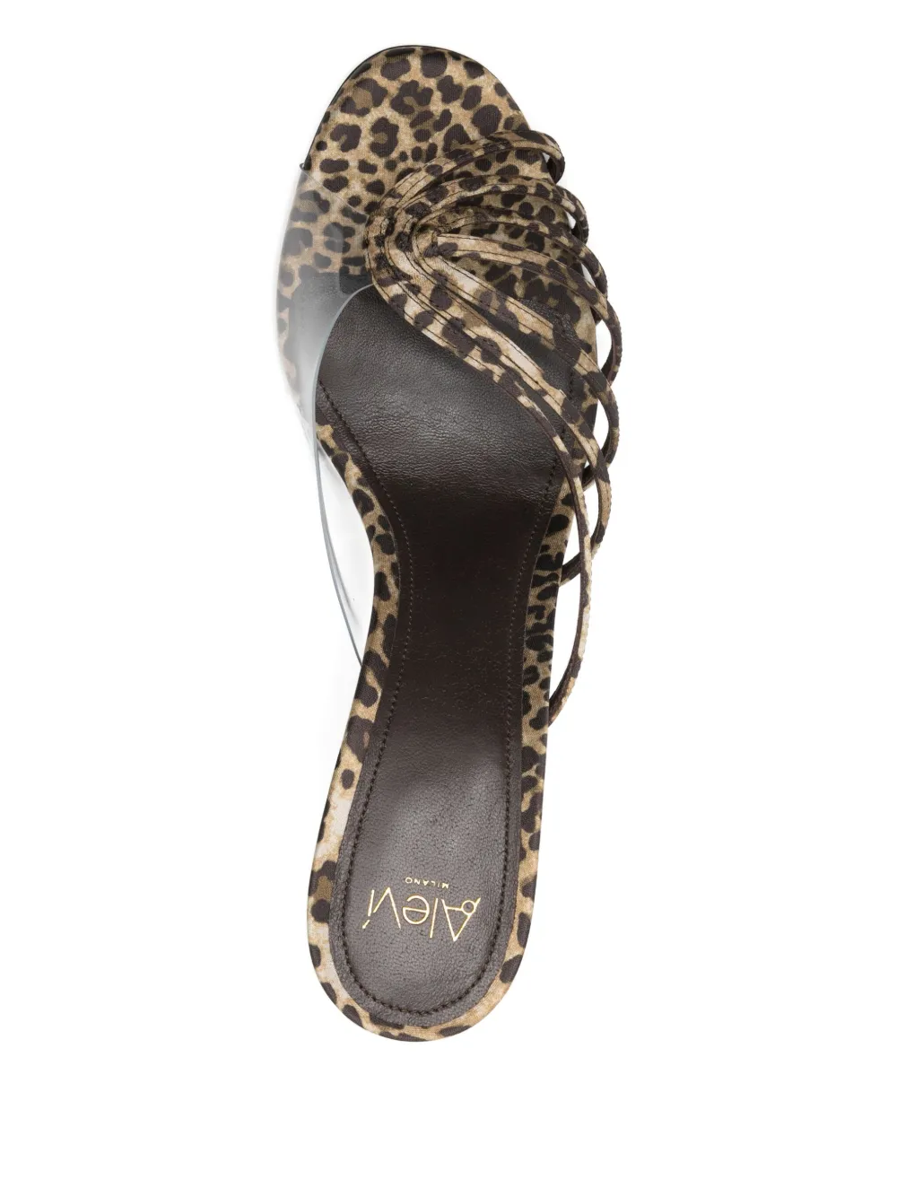Alevì Leopard-print Heeled Sandals In Black
