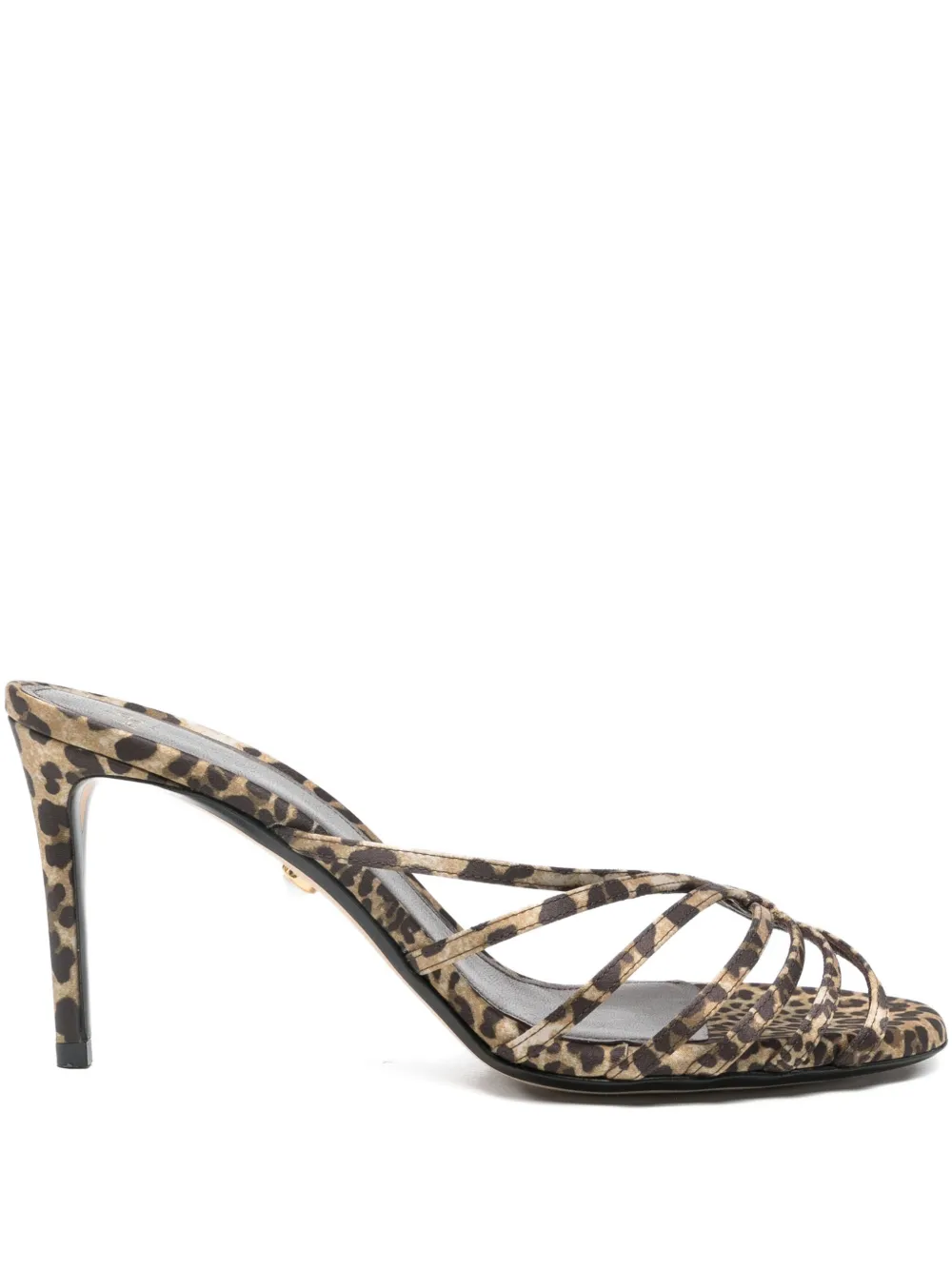 Alevì Leopard-print Heeled Sandals In Black