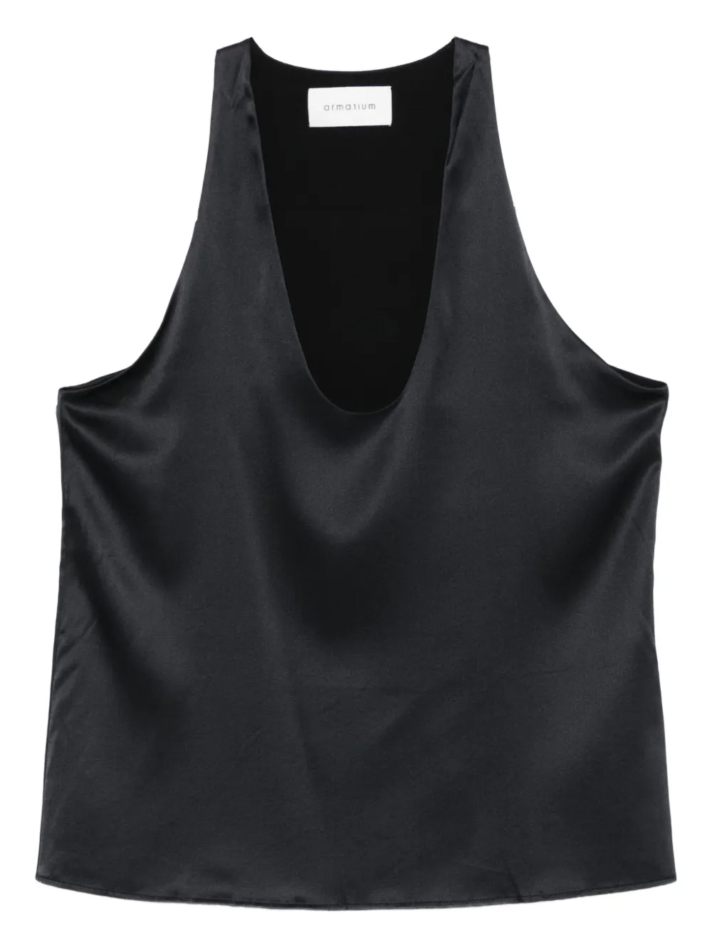 ARMARIUM halterneck satin tank top | Black | Image 1