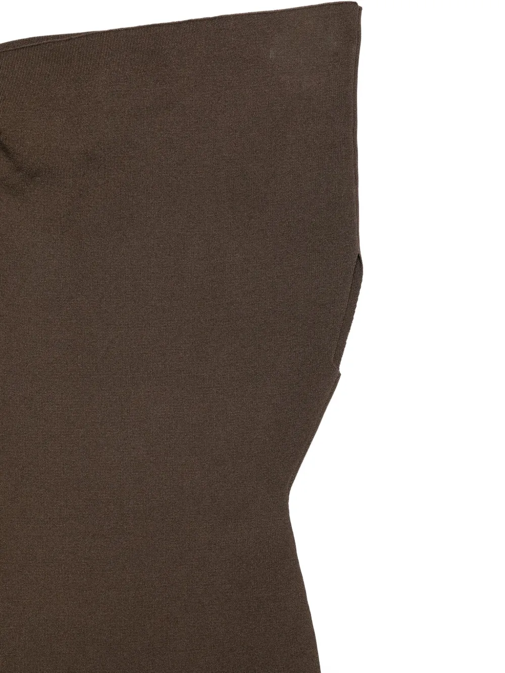 Armarium Asymmetric-neckline Midi Dress In Brown